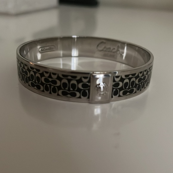 Coach silver and black bangle bracelet authentic - Picture 3 of 4